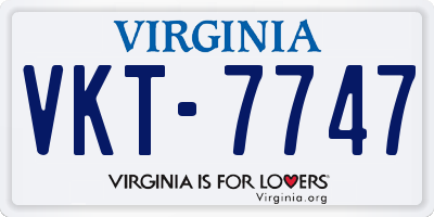VA license plate VKT7747