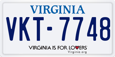 VA license plate VKT7748