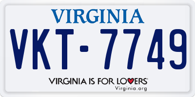 VA license plate VKT7749