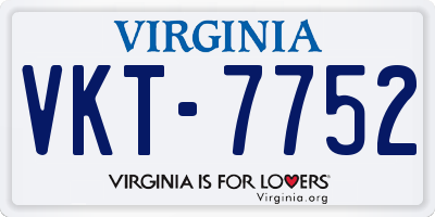 VA license plate VKT7752