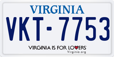 VA license plate VKT7753