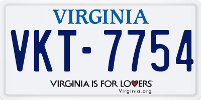 VA license plate VKT7754