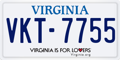 VA license plate VKT7755