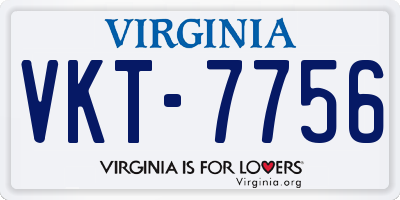 VA license plate VKT7756