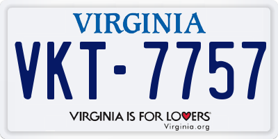 VA license plate VKT7757
