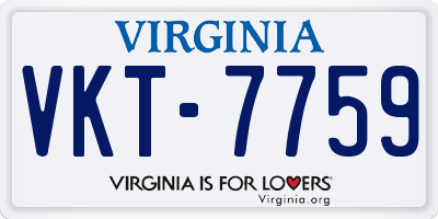 VA license plate VKT7759