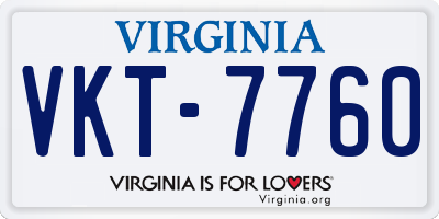 VA license plate VKT7760