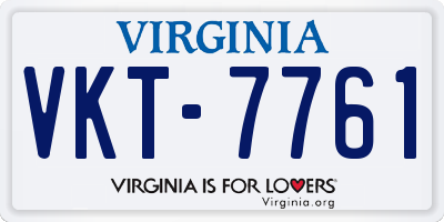 VA license plate VKT7761