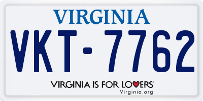 VA license plate VKT7762