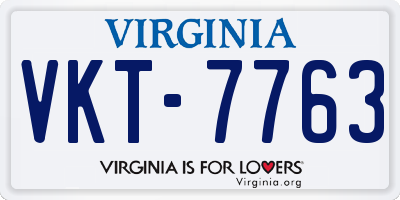 VA license plate VKT7763
