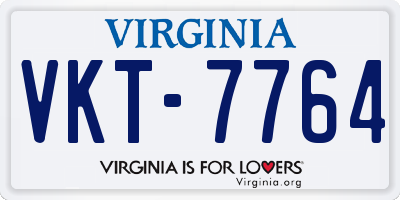 VA license plate VKT7764