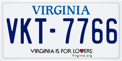 VA license plate VKT7766