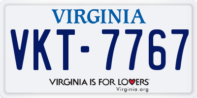 VA license plate VKT7767