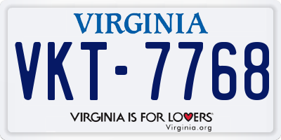 VA license plate VKT7768