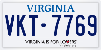 VA license plate VKT7769