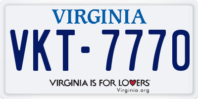 VA license plate VKT7770
