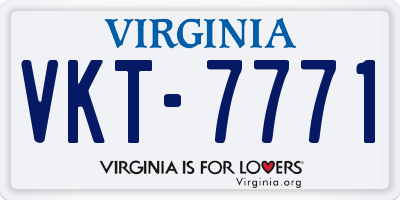 VA license plate VKT7771