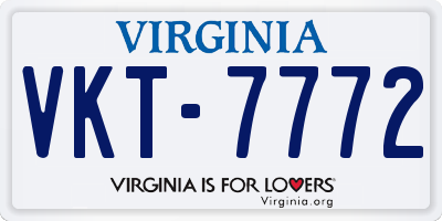 VA license plate VKT7772