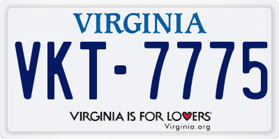 VA license plate VKT7775