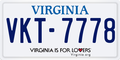 VA license plate VKT7778