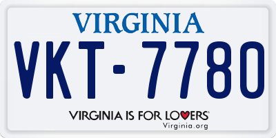 VA license plate VKT7780