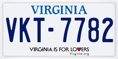 VA license plate VKT7782