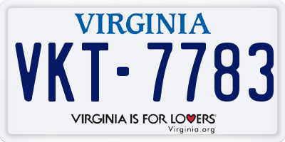 VA license plate VKT7783