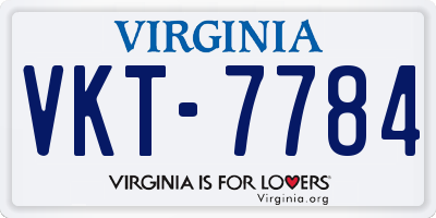 VA license plate VKT7784