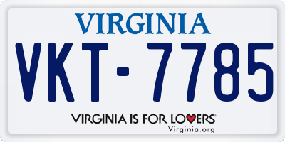 VA license plate VKT7785