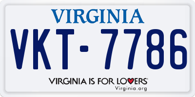 VA license plate VKT7786