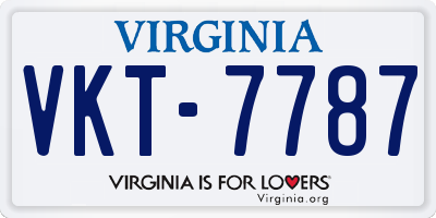 VA license plate VKT7787