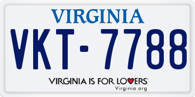 VA license plate VKT7788