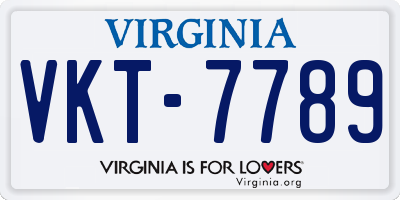 VA license plate VKT7789