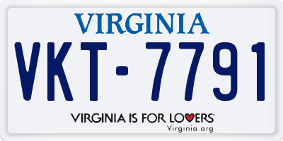 VA license plate VKT7791