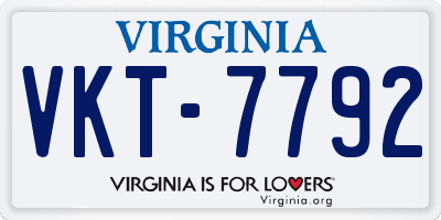 VA license plate VKT7792