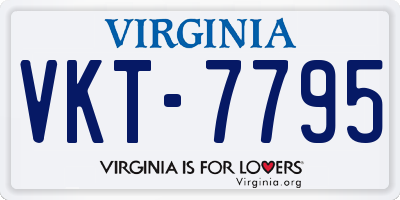 VA license plate VKT7795