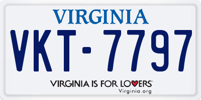 VA license plate VKT7797