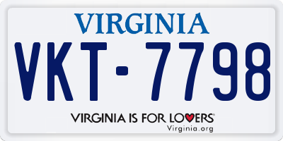 VA license plate VKT7798