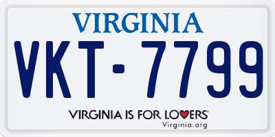 VA license plate VKT7799