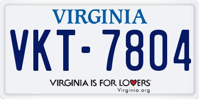 VA license plate VKT7804