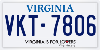 VA license plate VKT7806