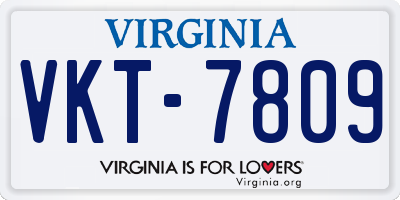 VA license plate VKT7809