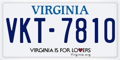 VA license plate VKT7810