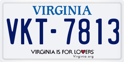 VA license plate VKT7813