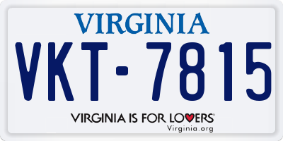 VA license plate VKT7815