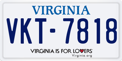 VA license plate VKT7818