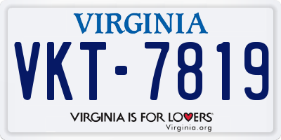VA license plate VKT7819