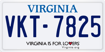 VA license plate VKT7825