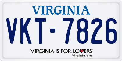 VA license plate VKT7826