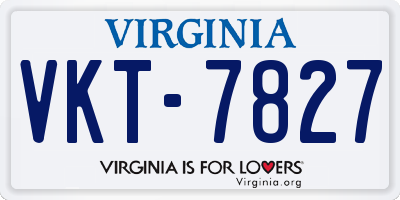 VA license plate VKT7827